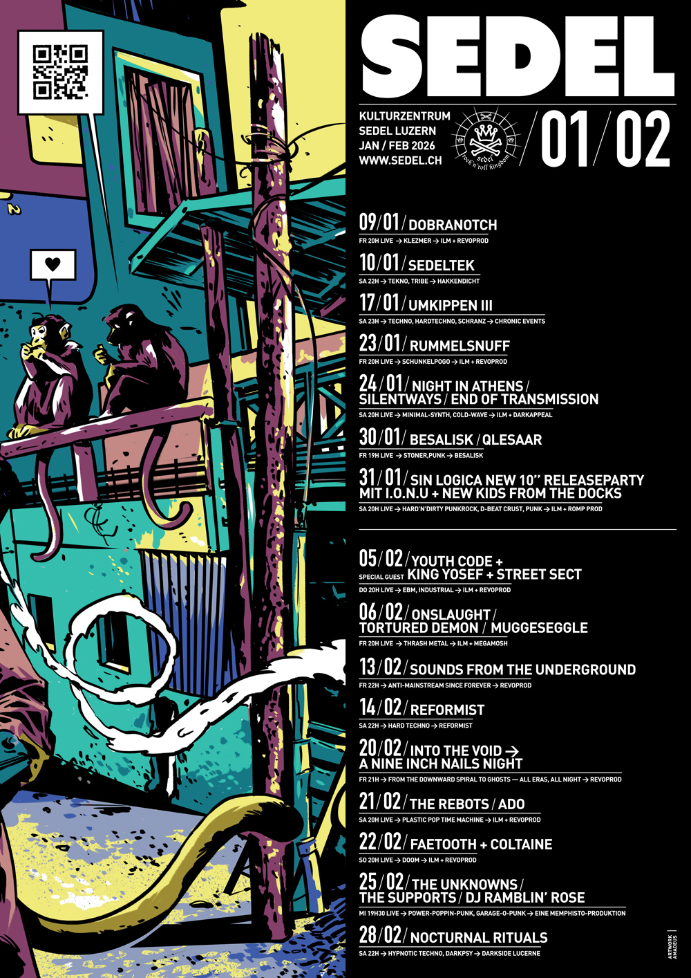 Sedel Januar und Februar 2026 Events